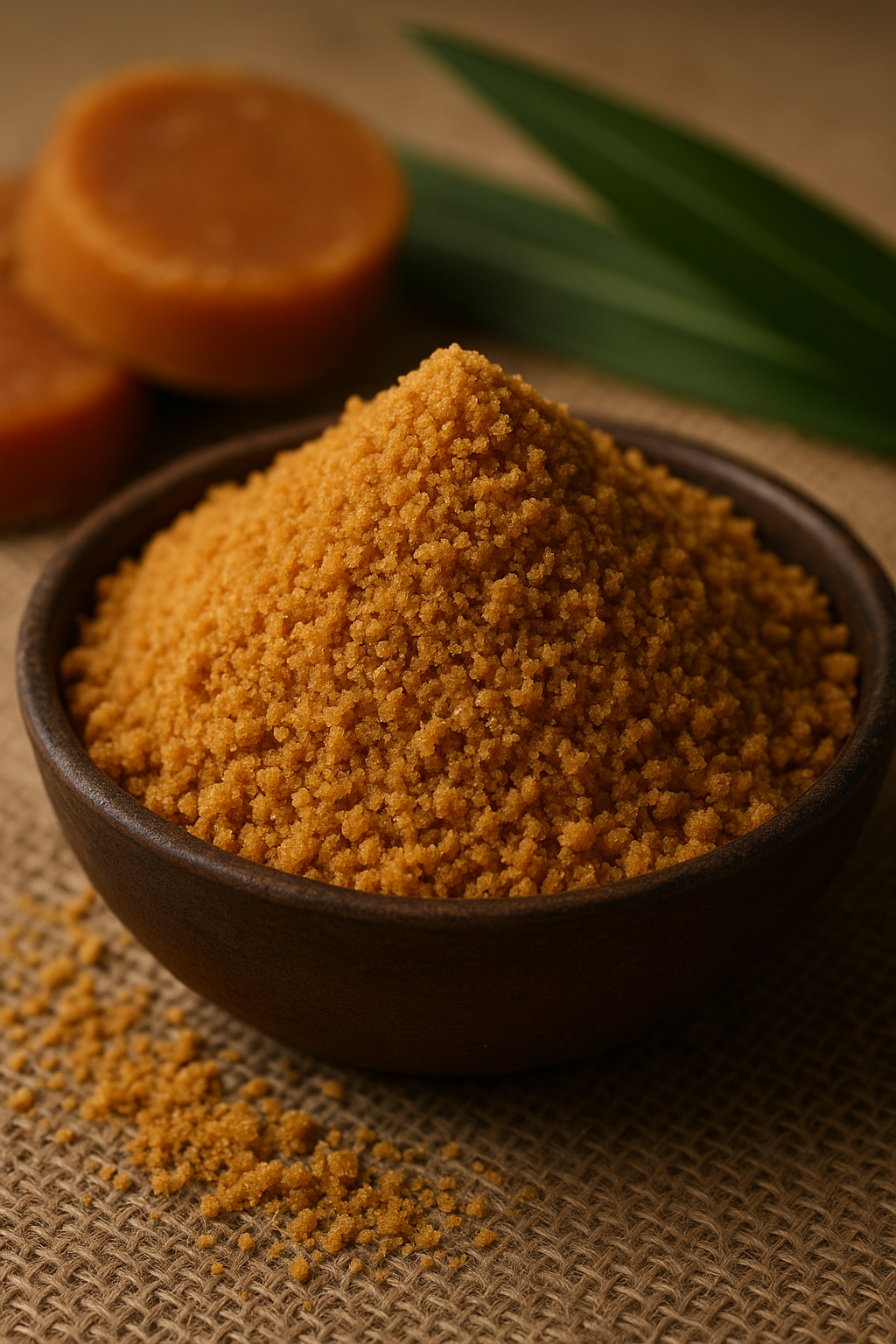 Jaggery powder in a bowl